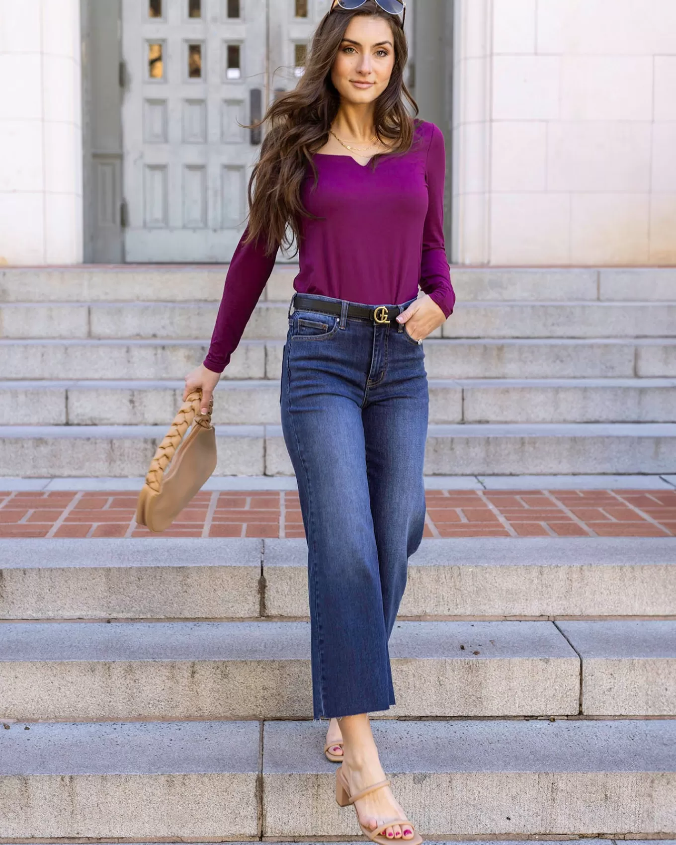 Cheap Cropped Wide Leg Waist Shaper Jeans In Jeans + Jeggings