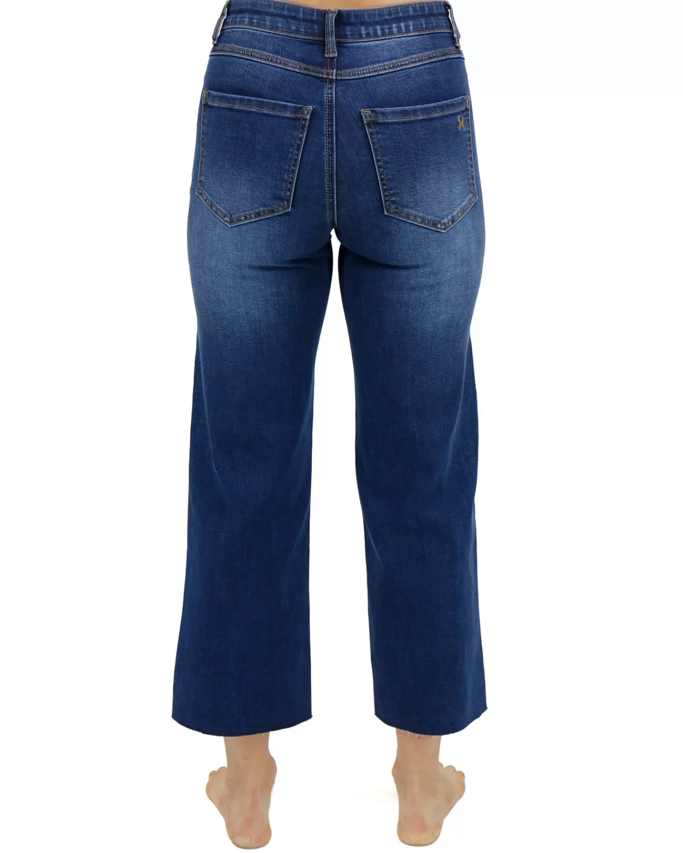 Cheap Cropped Wide Leg Waist Shaper Jeans In Jeans + Jeggings