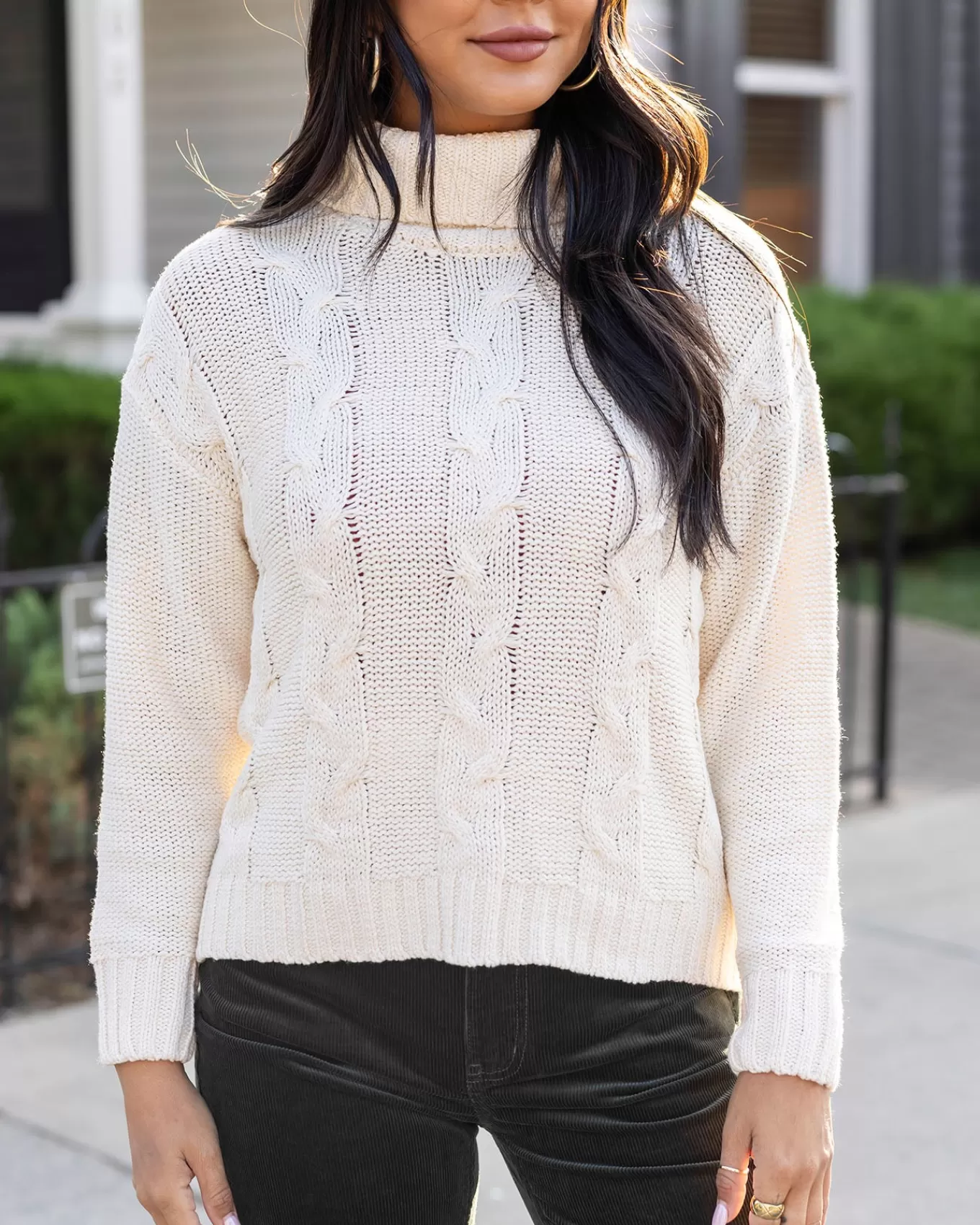 Best High Neck Cable Knit Sweater Sweaters