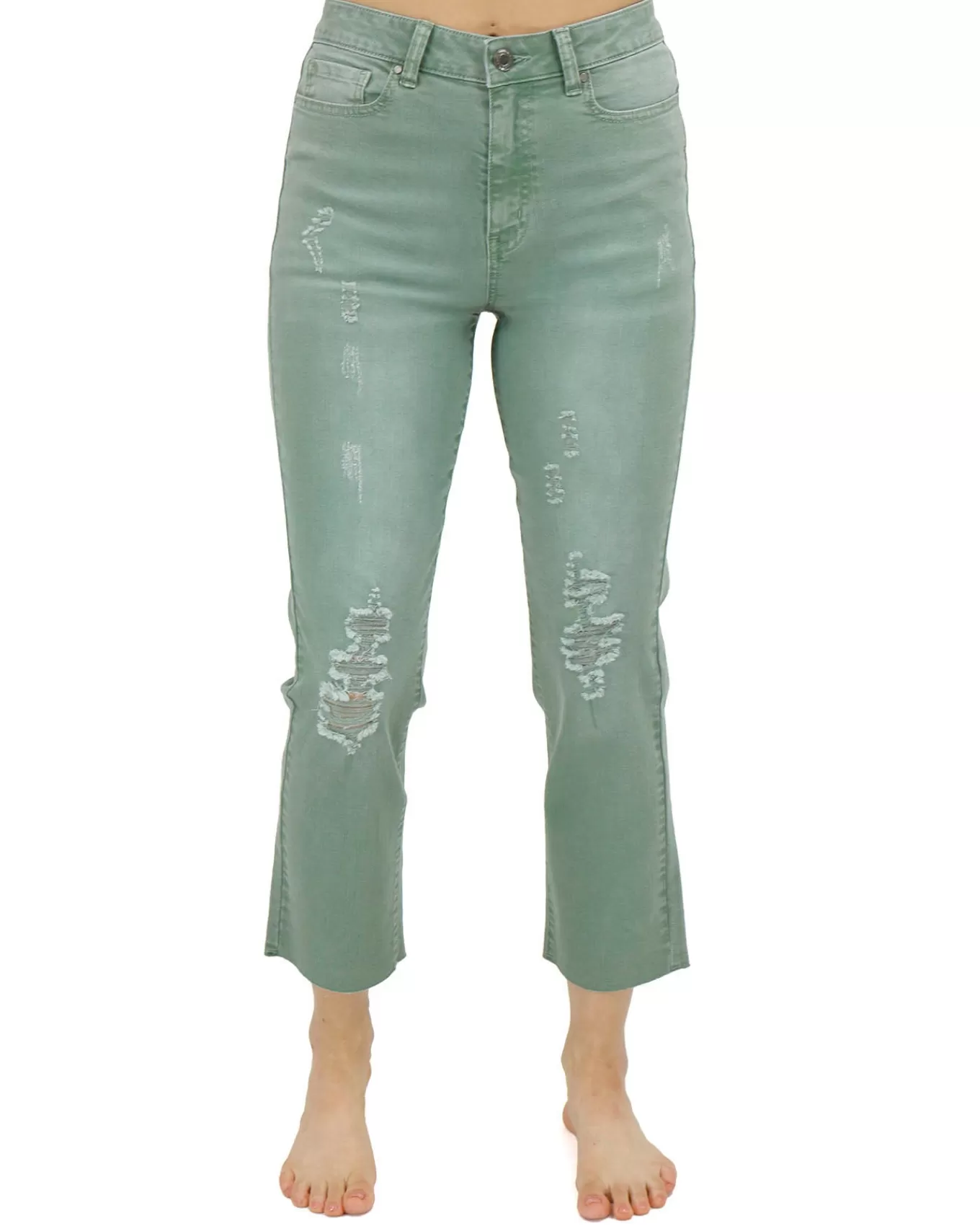 Cheap Mel's Fave Distressed Cropped Straight Leg Colored Denim In Jeans + Jeggings