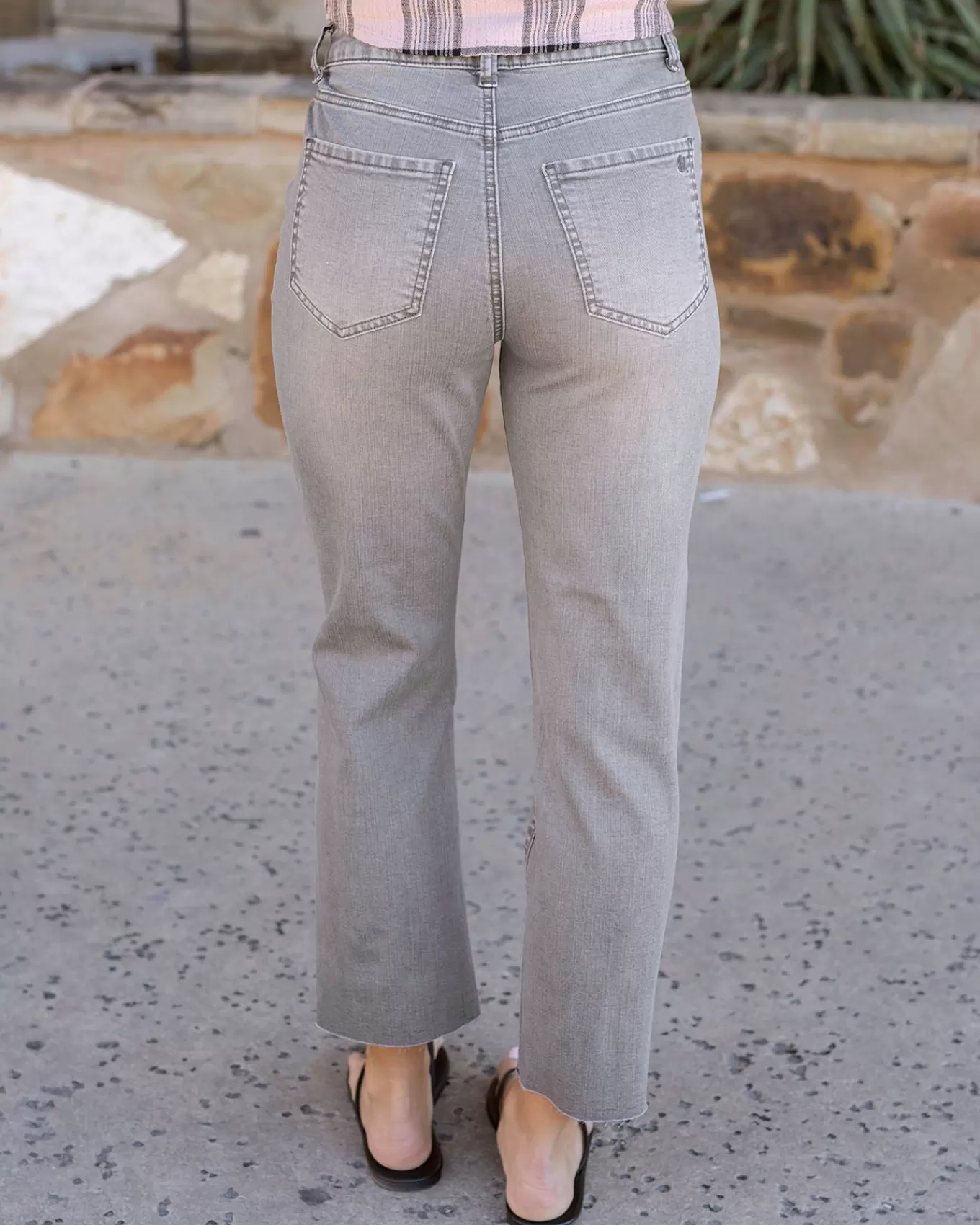 Shop Mel's Fave Distressed Cropped Straight Leg Colored Denim In Jeans + Jeggings