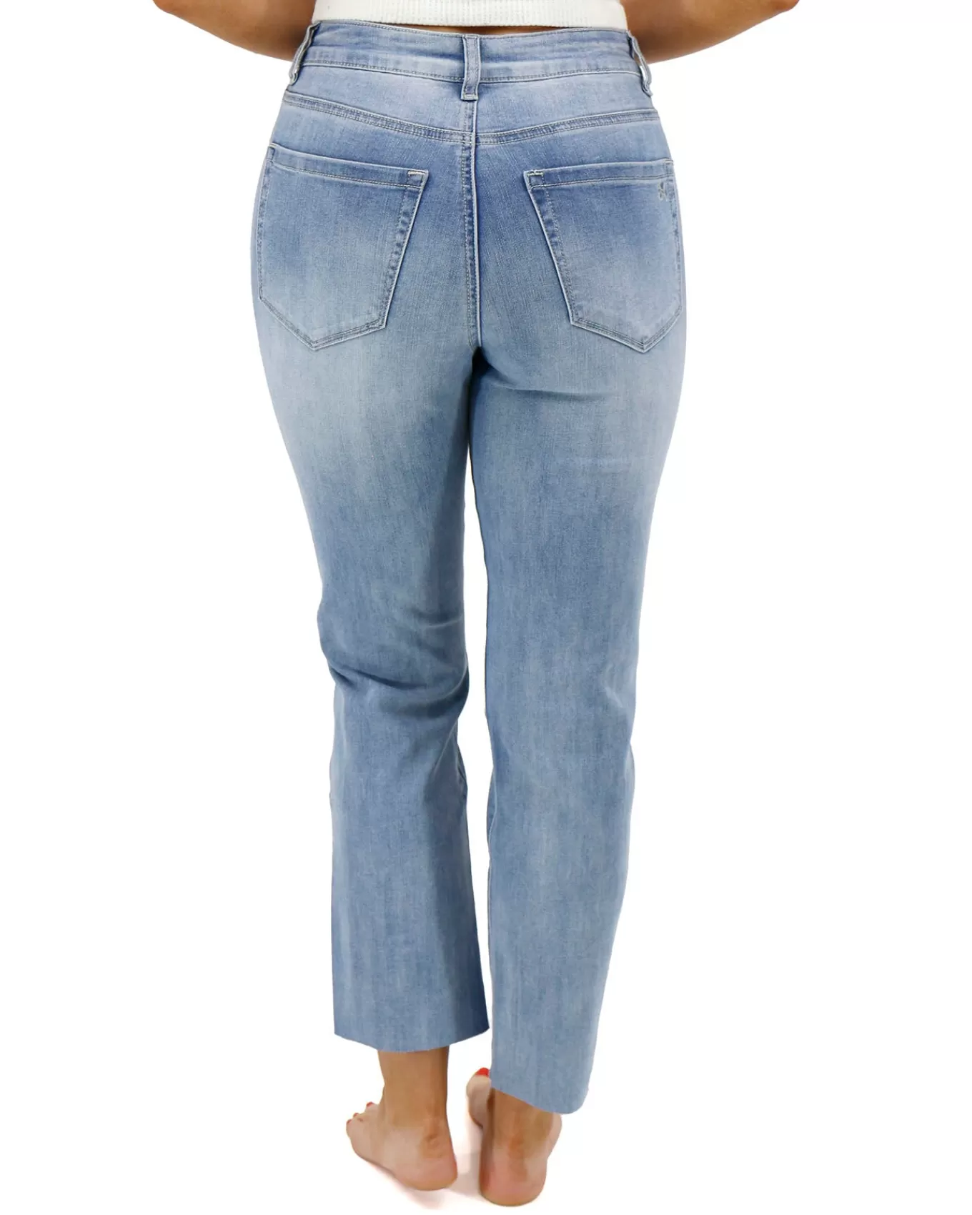 Hot Mel's Fave Non Distressed Straight Leg Cropped Denim In Light Mid-Wash - FINAL SALE Jeans + Jeggings