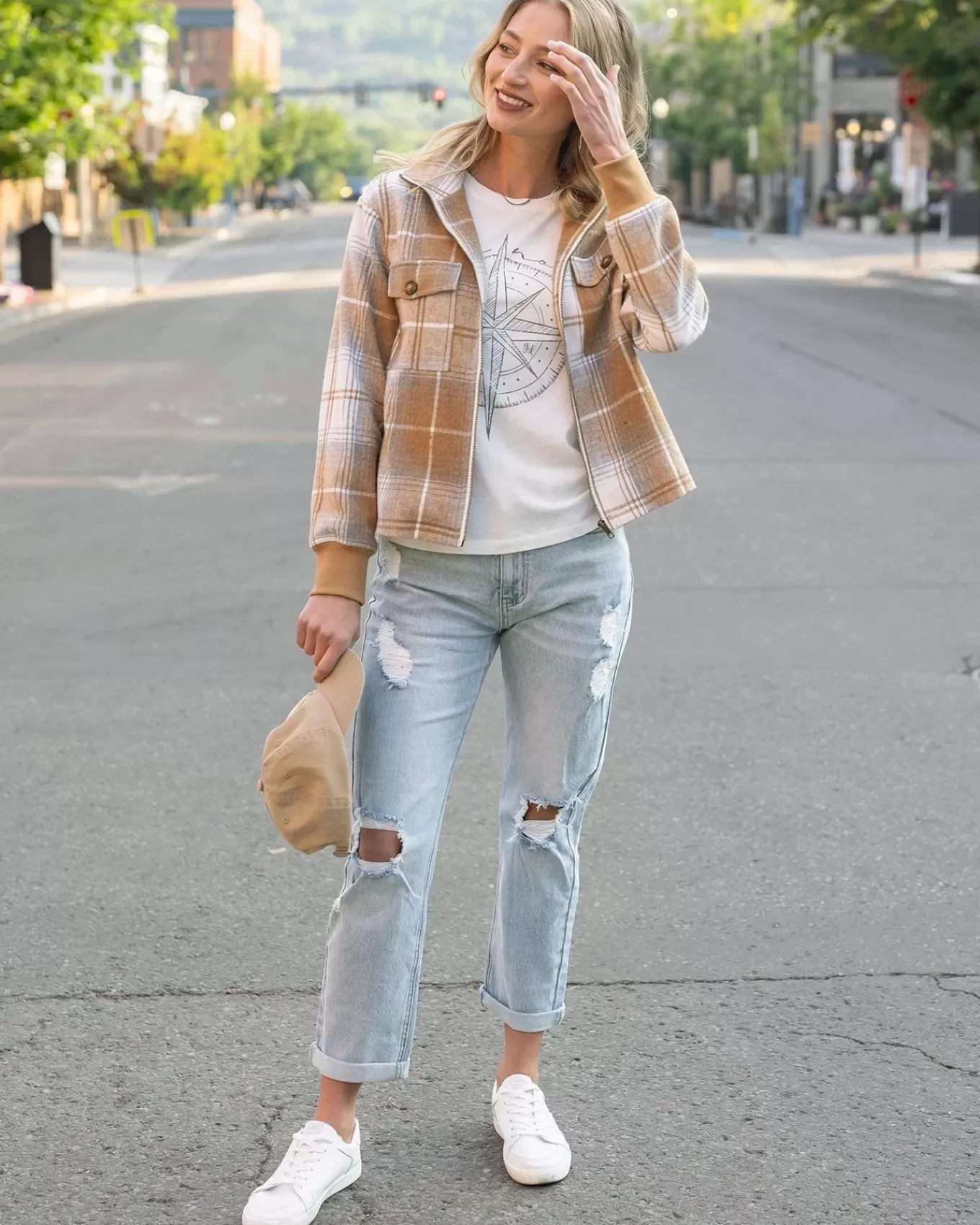 Cheap Mid-Rise Girlfriend Jeans Jeans + Jeggings