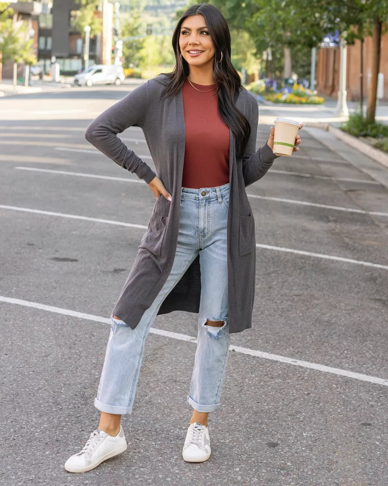 Cheap Mid-Rise Girlfriend Jeans Jeans + Jeggings