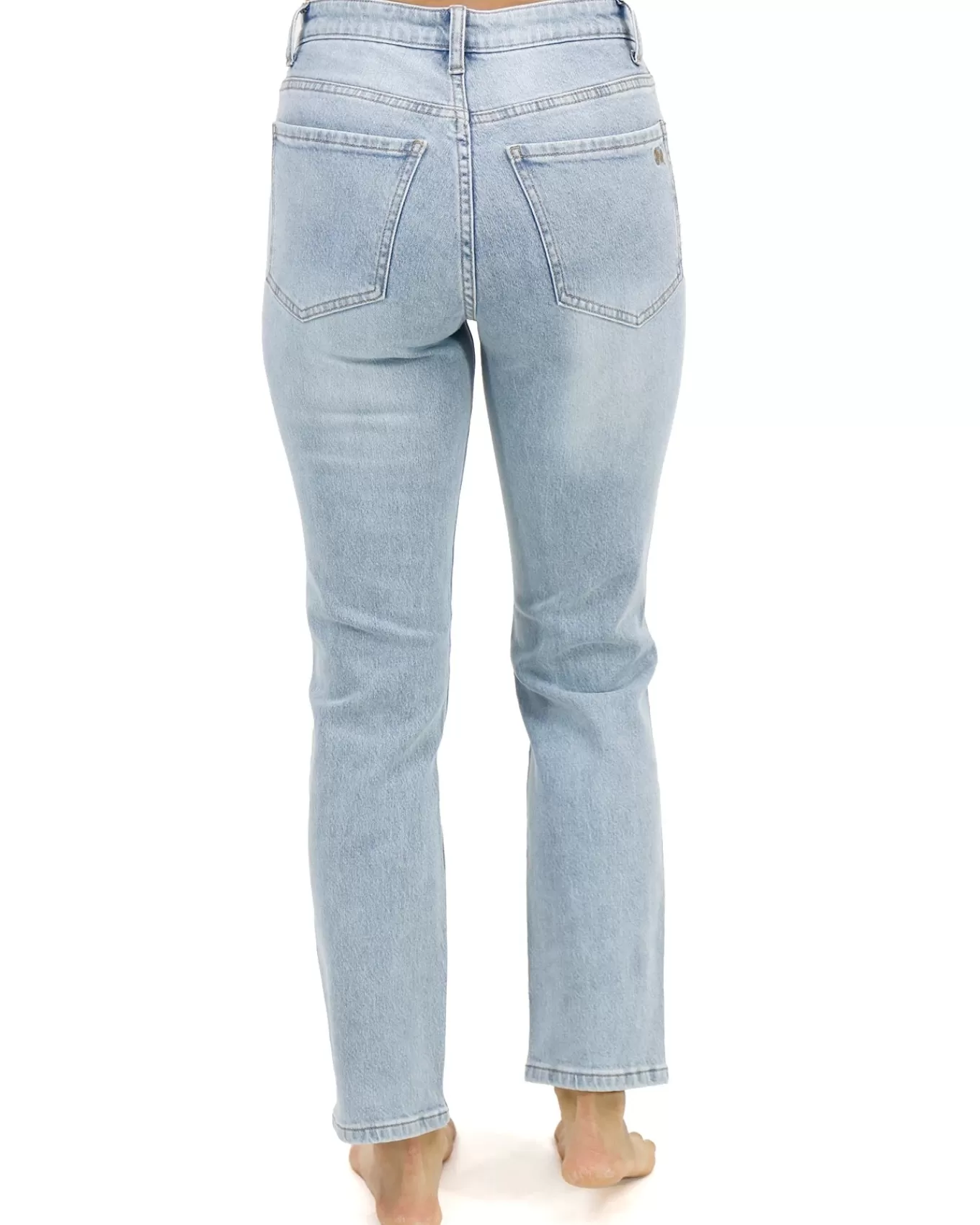 Cheap Mid-Rise Girlfriend Jeans Jeans + Jeggings