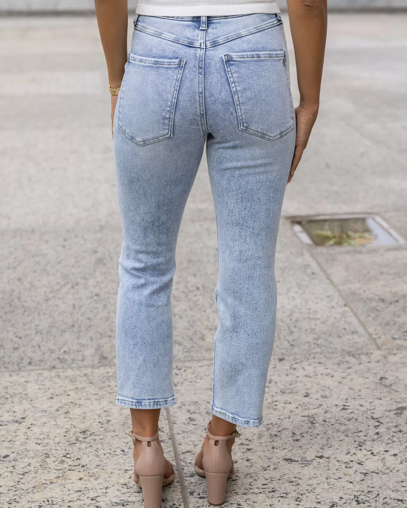 Store Premium Denim High Waisted Mom Jeans In - FINAL SALE Jeans + Jeggings
