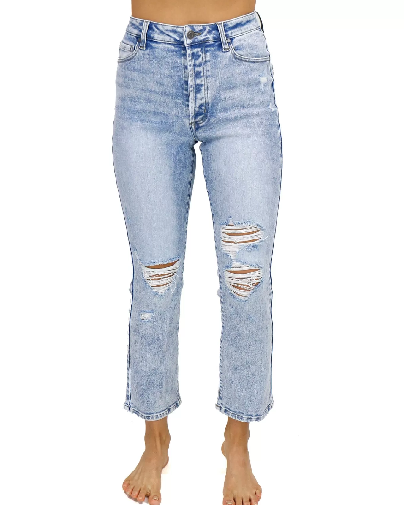 Store Premium Denim High Waisted Mom Jeans In - FINAL SALE Jeans + Jeggings