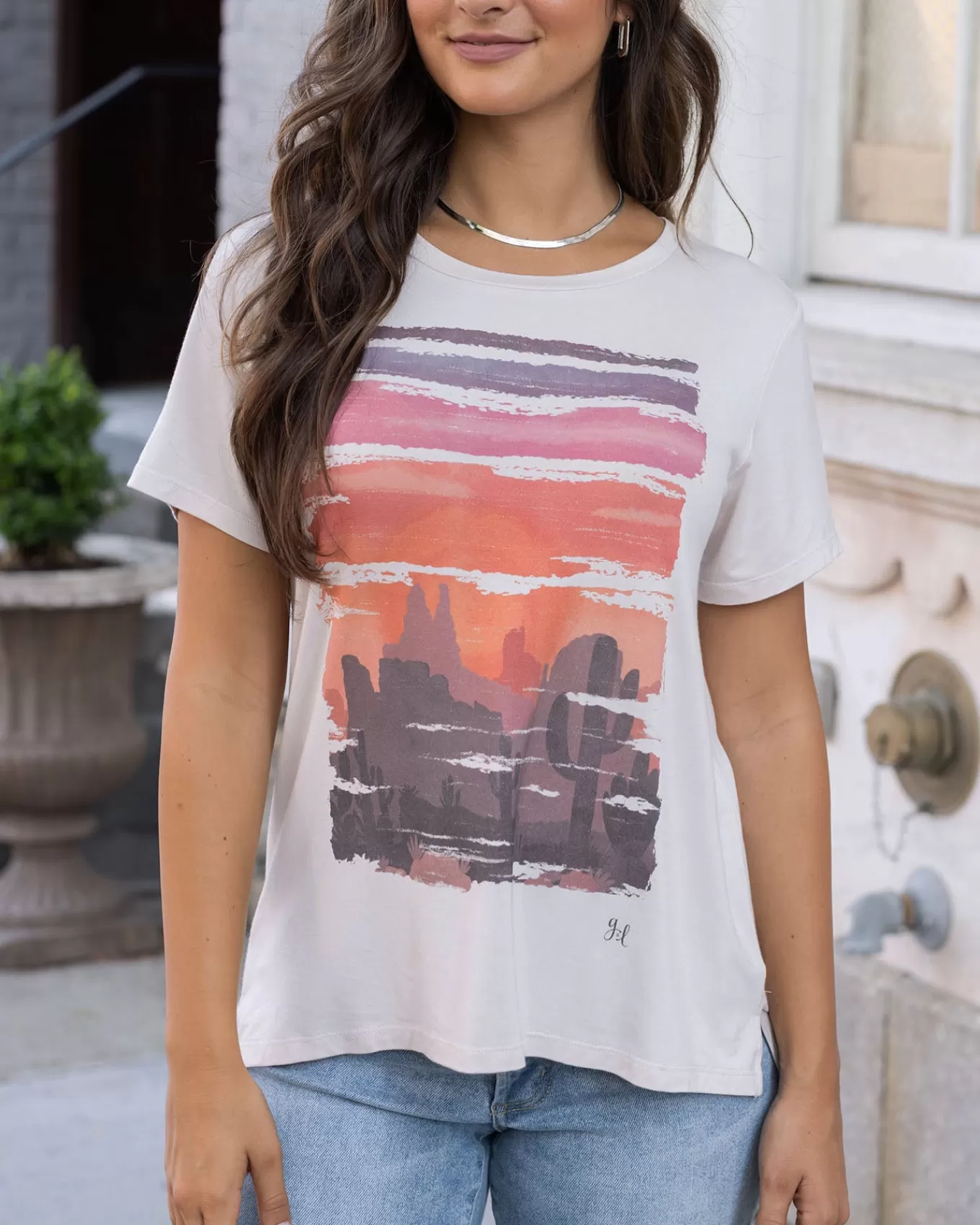 Cheap VIP Favorite Perfect Scoop Neck Graphic Tee - - FINAL SALE Graphic Tees