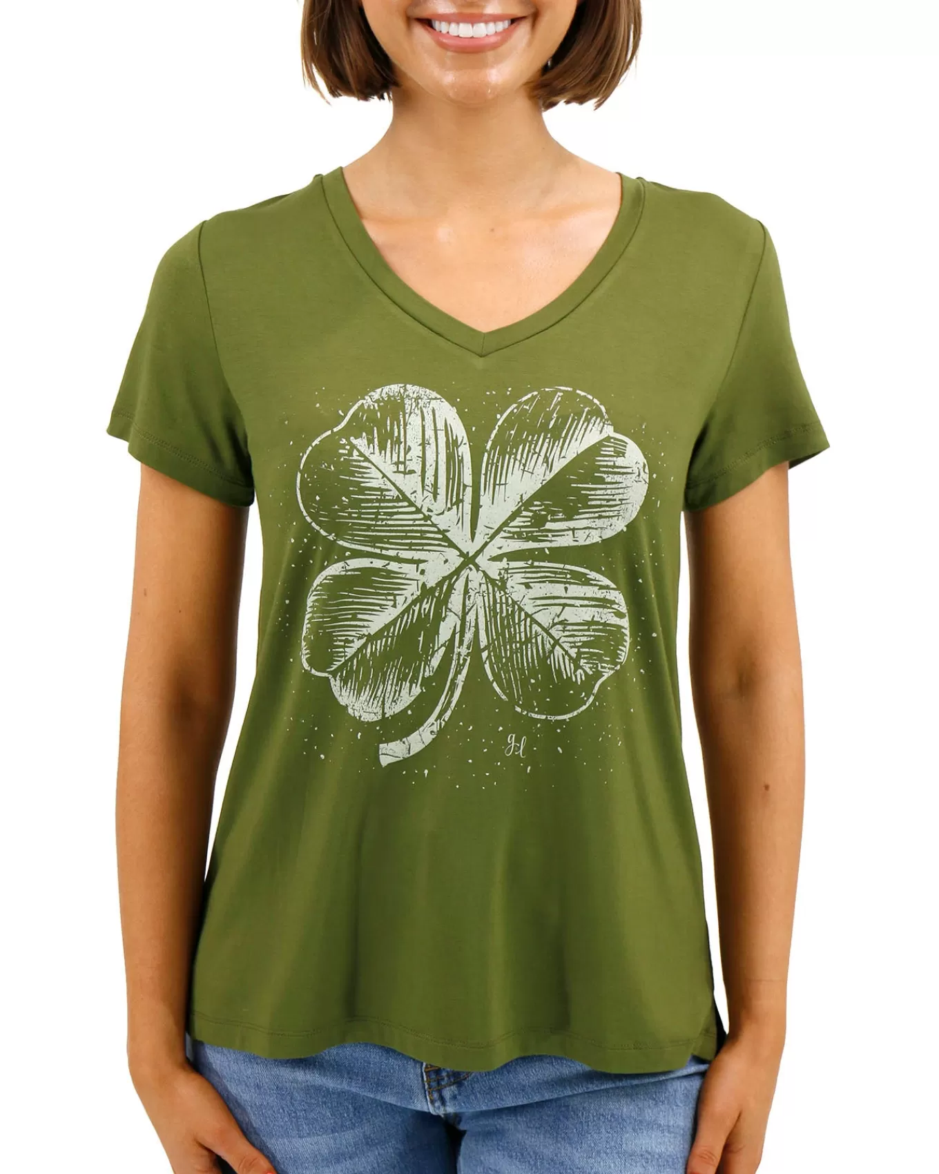 Store VIP Favorite Perfect V-Neck Graphic Tee - - FINAL SALE Graphic Tees