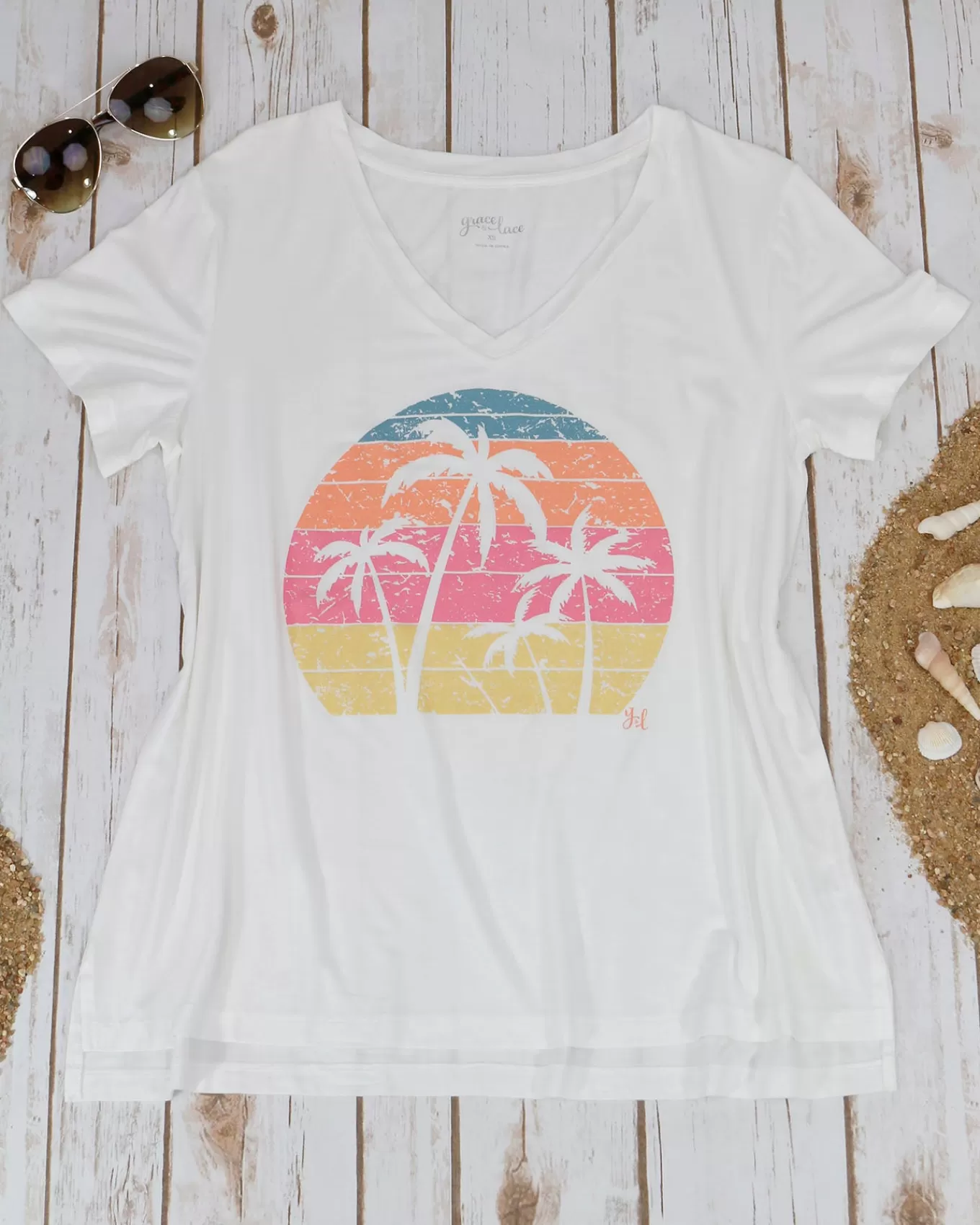 Fashion VIP Favorite Perfect V-Neck Graphic Tee - - FINAL SALE Graphic Tees