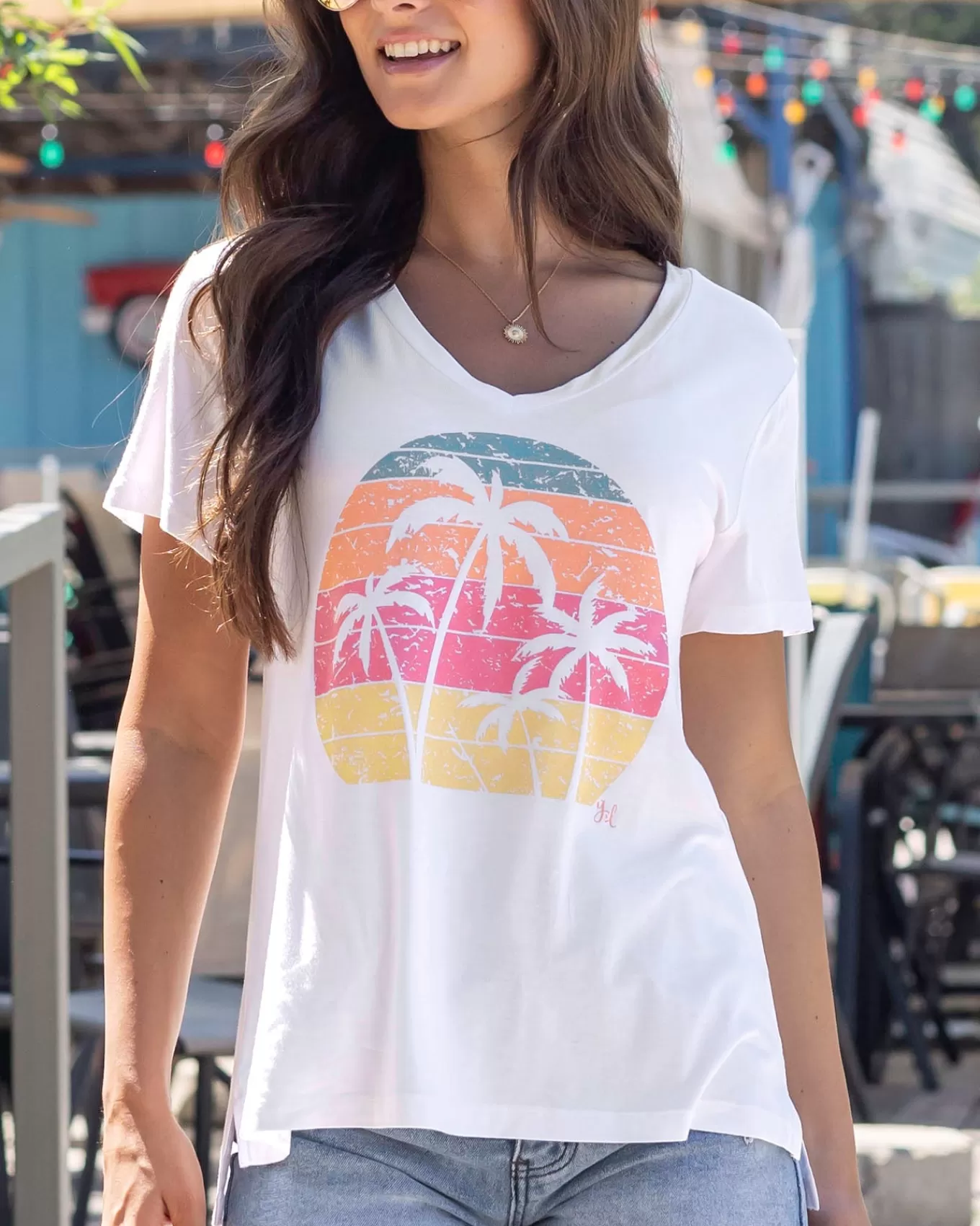 Fashion VIP Favorite Perfect V-Neck Graphic Tee - - FINAL SALE Graphic Tees